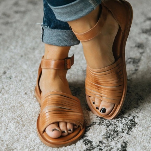 NEW Bed Stu Brown Lilia Ankle Strap Flat Sandals - Picture 2 of 7